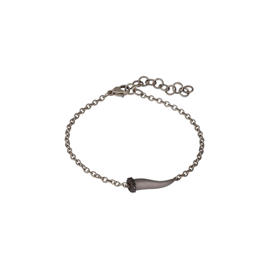 MANO|J. BRACCIALE - BRACCIALE CHARMS CON CORNETTO TUTTO TITANIO - CHBRT5BBRK