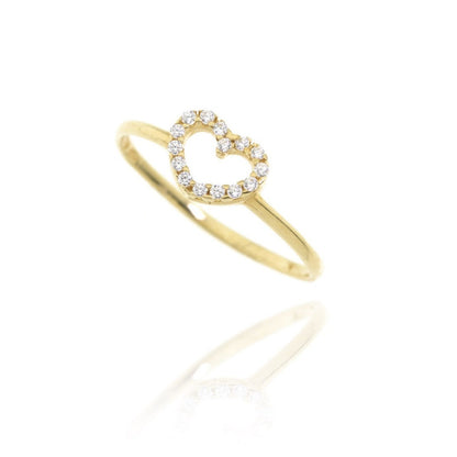 Anello Cuore in Oro Vero e Zirconi  - Facco Gioielli