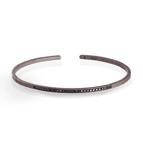 Mano| J  BRACCIALE A MOLLA IN TITANIO E 27 DIAMANTI BLACK DA 1 PUNTO  SPRBRT27BBR_15