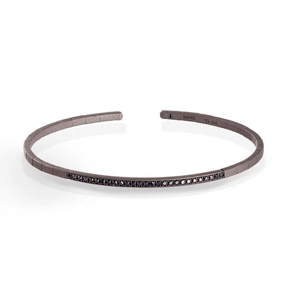 Mano| J  BRACCIALE A MOLLA IN TITANIO E 27 DIAMANTI BLACK DA 1 PUNTO  SPRBRT27BBR_15