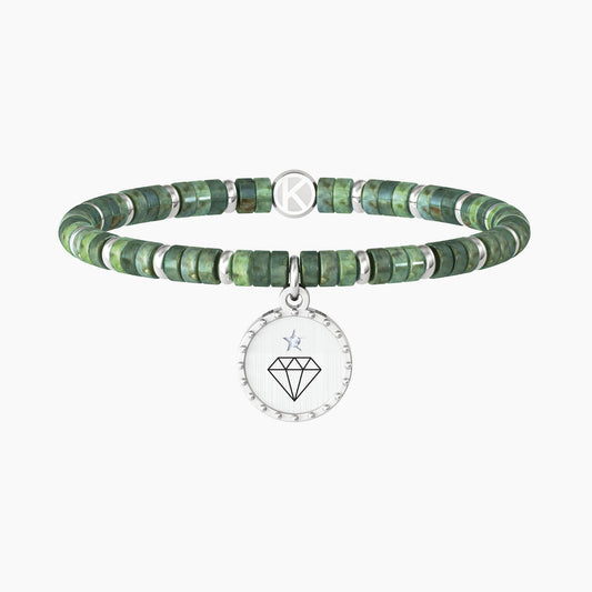 Kidult Bracciale Acciaio e Pietra Verde